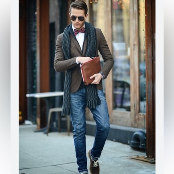 Dries Van Noten Bow Tie Silk Highlander Plaid Red Gray Christmas Adjustable - Picture 2 of 10